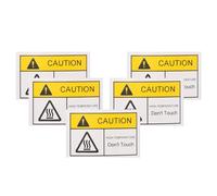 SECFOU High Temperature Warning Labels Safety Warning Signs Adhesive 5 Sheets Pvc Stickers for and, Highly Visible Ovens Mechanical Equipment for Industrial Use