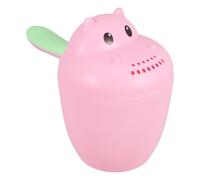 SECFOU Hippo Shaped Shampoo Rinse Cup for Bathing, Pink Pp Material with Versatile Pouring Water Feature, Adorable Bath Mug Suitable for Parents and Babies