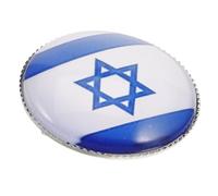 SECFOU Israel Enamel Brooch Pin 25mm round Metal Flag Lapel Pin with Creative Crystal Design for Hats and Scarves Suitable for International Travel and Collecting