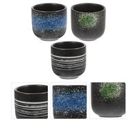 SECFOU Japanese Ceramic Tea Cups 3Pcs, Small 200Ml Traditional Earthenware Cups for Asian Tea Enjoyment at Home