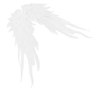 SECFOU Lace Appliques Embroidered Patches White Angel Wing 1 Pair for Mending and Decorating Clothes, Elegant Polyester Sewing Embellishments for Festival Clothing