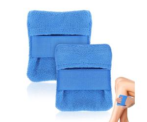 SECFOU Large Blue Zipper Sand Removal Bag 2pcs with Coral Fleece Sand Remover Mitts 13x10cm 14x12cm for Beach Vacation Essentials