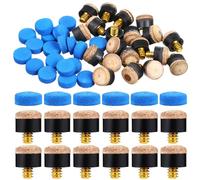 SECFOU Leather Pool Cue Tips Wear-resistant and Fast Repair 40 Pcs Screw on Replacement Tips for Pool Sticks for Practice and Games