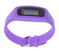 SECFOU LED Multi-Function Pedometer Wristwatch with Time Display and Young People, Purple Plastic Silicone Band, Fitness Step Counter and Calories Monitor Sports Bracelet