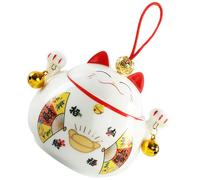 SECFOU Lucky Cat Candy Box Ceramic Fortune Cat Cookie Jar Decorative Airtight Storage Jar for Kitchen Tea and Candy Buffet