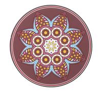 SECFOU Mandala Brown Large Meditation Sound Bowl Mat Printed Cushion Pad for Crystal Singing Bowls Buddhist Ritual Prop for Meditation Accessories