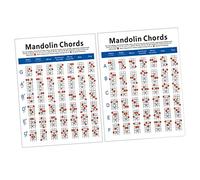 SECFOU Mandolin Chord Chart Small Lightweight Copper Plate Paper Exercise Diagram Training Guide for Beginners and Teachers Portable Practice Aid