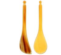 SECFOU Manual Acupuncture Point Pen Massage Tool Gua Sha Scraping Stick 2Pcs Ox Horn for Eyes and Face