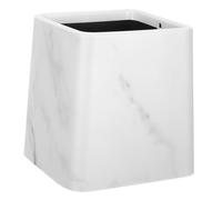 SECFOU Marble Pattern Desktop Trash Can, Small Rustic Waste Basket for Bedroom Bathroom Kitchen Office, White Faux Marble Tabletop Garbage Bin for Home Use