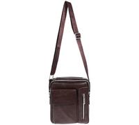 SECFOU Men Shoulder Bag Pu Leather Messenger Bag Large Brown