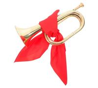 SECFOU Metal Bugle Trumpet for Beginners and Teens Comfortable Grip Military Band Instrument with Elegant Finish and Red Scarf for Orchestra Stage Performances and Parades