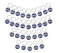 SECFOU Metal Number Tags with Key Ring Aluminium Key Identifier Tags and Classifying Things Blue Suitable for Hotels and Property Agents