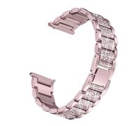 SECFOU Metal Rhinestone Watch Strap Replacement for and 2, Alloy Band with Pink Rose Finish, Compatible Smartwatch Accessory for Women