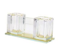 SECFOU Microphone Stand Base Wireless for Mic Holder 2-slot Acrylic with Storage, Lightweight Higher Stability and Suitable for Ktv and Office Use