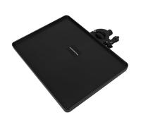 SECFOU Microphone Stand Tray Thickened Abs and Metal Material Black with Adjustable Clamp Higher Edges Design to Prevent Slipping, for Holding Gadgets on Music and Microphone Stands