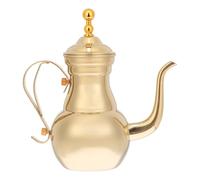 SECFOU Middle East Style Stainless Steel Coffee Pot with Long Narrow Spout and Multi-function Filter for Office and Kitchen Use, Decorative Golden Kettle for Hand Drip Coffee Brewing