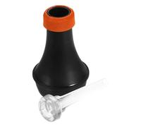SECFOU Mini Trumpet Mute Kit Abs Plastic Lightweight Noise Reducer with Mouthpiece Cover for Brass Instruments Practice and Performance, Orange and Black Trumpet Silencer Accessory