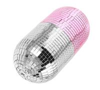 SECFOU Mirrored Glass Makeup Organizer with Lid, Capsule Shape Cosmetic Brush Holder with Seamless Design and Mirrored Mosaic Interior, Elegant Decorative Storage Jar for Bathroom