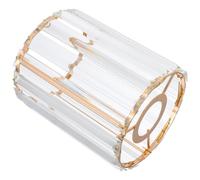 SECFOU Modern European Style Faux Crystal Ceiling Lamp Shade E27 Bulb Cover, 15cm Height Gold Iron Lampshade for Bedroom Lighting and Decorative Fixtures