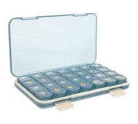 SECFOU Multi Compartment Small Medicine Organizer Portable Travel Medication Holder Case with Tight Seal Break Resistant Design for Daily Use and Easy Carrying