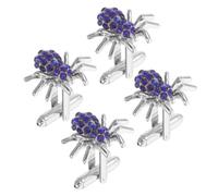 SECFOU Novelty Spider Cufflinks French Cuff Accessory 2 Pairs for Men, Rhinestone Alloy with Secure Fit and Sturdy Grip, Shirt Cuff Decor for Social Events and Creative Industry