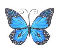 SECFOU Outdoor Wall Plaques Iron Art Hanging Decor Featuring Butterfly-shaped Design, Sturdy Iron Material for Yard and Home Wall Decorative Use, Classic Blue Butterflies Decoration Vivid