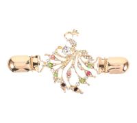 SECFOU Peacock Sweater Clip for Women with Rhinestone Alloy Metal, Easy to Use and Securing Shawls, Beautiful Design Cardigan Clip Suitable for Dress and Scarf Clasp
