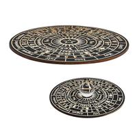 SECFOU Pendulum Board Large Wooden Circular for Divination with Months and Letters, Rustic Meditation Decor for Home and Wiccan Altar
