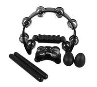 SECFOU Percussion Instrument Hand Bell Foot Bell Tambourine Props for Music Party for Beginners