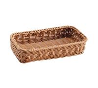 SECFOU Plastic Cutlery Basket for Kitchen Storage with Imitation Rattan Design, Practical Seasoning Jar Holder, Easy to Store Multi-function Organiser for Household Use