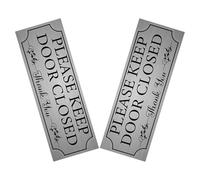 SECFOU Please Keep Door Closed Sign Sticker 2pcs Bathroom Restroom Door Decal Self Adhesive Decorative for Office and Storage Room