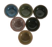 SECFOU Porcelain Essential Oil Bowl Small Ceramic Bowl for Aromatherapy Therapy Ice Cracked Design for Beauty Salon Use 6Pcs Set