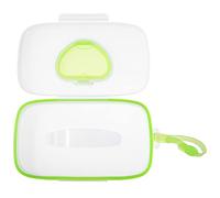 SECFOU Portable Baby Wipes Box Moisture Locking and Easy to Open Feature, Green Pp Wet Tissue Dispenser Case for Diaper Bags and Children’s Vehicles, Travel Wet Wipe Holder