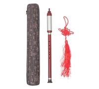 SECFOU Portable Bawu Flute Set in Key Dark Red Vertical Wind Instrument for Beginner Music Lovers with Craftsmanship and Easy Carry Design