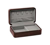 SECFOU Portable Closure with Case Wood Walnut Jewelry Grain Natural Texture and Suction, Mini Box and Necklaces with Internal Multi-structure Design, Retro High-end Travel