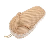 SECFOU Portable Khaki Slipper Shaped Bath Scrubber Made of Fiber for Adults, Creates Rich Bubbles and Exfoliates Skin Perfectly for Business Trips and Traveling