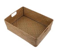 SECFOU Portable Synthetic Material Weave Storage Basket Compact Desktop Organizer Bin for Home Use, for Keys and Fruit Storage