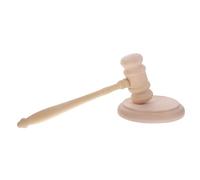 SECFOU Portable Wooden Judge Gavel with Solid Beech Wood Hammer and Base Compact Lightweight Auction Hammer for Lawyers Judges Chairmen and Law Students