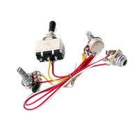 SECFOU Prewired Electric Guitar with 1 Volume 1 Tone Pot Jack Wiring Kit Low Noise and Metal toggle 500k 1t1v Suitable for Guitar Accessories