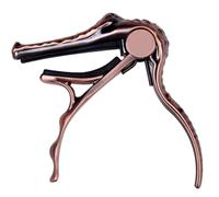 SECFOU Professional Guitar Capo for Acoustic Electric and Classical Guitars, Metal Tone Modified Clip in Red Copper, Crocodile Style Capo Suitable for Ukulele and Folk Instruments