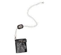 SECFOU Punk Skeleton Leather Wallet, Gothic Rose Chain Wallet Purse, Leather, Anti-Theft, Multi-Layer, Large Capacity, for Travel and Outdoor Sports