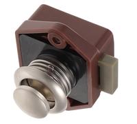 SECFOU Push Button Latch Lock for Drawer and Furniture in Rvs and Yachts, Brown Abs and Zinc Alloy Cabinet Lock with Minimalist Design, Sturdy and Rust-Resistant for Motorhome Caravan