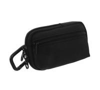 SECFOU Recorder Storage Carrying Bag Oxford Cloth with Dual Compartment | Compact Black Organiser, Water Resistant Build with Carabiner Clip, for Hiking and Streaming Use