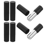 SECFOU Refillable Empty Lipstick Tubes 5pcs with Matte Black Finish and Silver Inner Ring round Plastic Containers for Precise Application and Easy to Fill, for Professional Makeup
