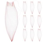 SECFOU Reusable Mesh Net Bags Vegetable Storage and Shopping Bags with Drawstring Design 100pcs PE Material Elastic Fit Portable Hollow Onion Nets for Fruits and Melons