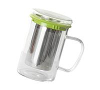 SECFOU Self Stirring Mug Infuser Glass Cup for Loose Tea Tea Water Separation