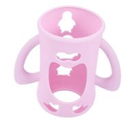 SECFOU Silicone Bottle Cover Sleeve Pink Anti-Drop Protective Glass Feeding Bottle Case Soft Non-Toxic Sleeve Easy to Install and Wear Resistant for Newborns