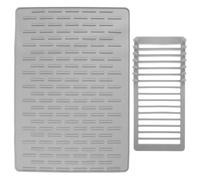 SECFOU Silicone Dish Drying Mat Foldable Mat with Raised Edge Heat Resistant Non-Slip Space-Saving Design for Quick Drying for Kitchen Counter of Dishes and Cutlery in Kitchen
