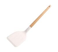 SECFOU Silicone Spatula White Colour with Wood Handle for Cooking and Baking, Easy to Store Multi-Purpose Kitchen Utensil Suitable for Restaurants and Homes