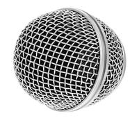 SECFOU Silver Metal Microphone Grille Replacement, Mesh Microphone Grill Head Cover with Noise and Wind Reduction, Stylish Modern Finish for Mic Parts and Electronics Repairs